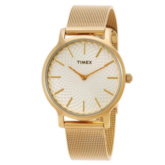 Timex Metropolitan Quartz Champagne Dial Ladies Watch TW2T25900