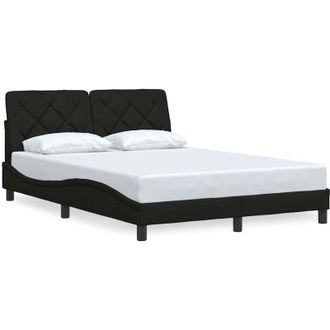 vidaXL Estructura De Cama Sin Colch&oacute;n Tela Negro 120x200 Cm Vidaxl