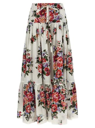 Dolce & Gabbana White Mazzo di Fiori skirt