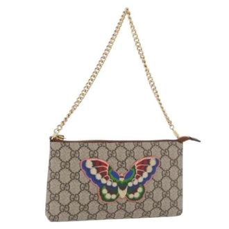 Gucci Pre-owned Clutches, female, Beige, Size: ONE SIZE Pre-owned Vintage GG Canvas Shoulder Bag
