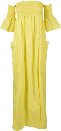 Semicouture Yellow Cotton Long Dress
