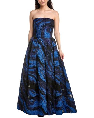 Tadashi Shoji Valora Strapless Jacquard Ball Gown