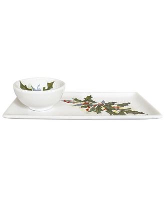 ABBIAMO TUTTO Winterwonderland Rectangle Plate & Dipping Bowl Set