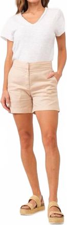 Dear John Denim Tonya Super High Rise Linen Shorts In Peach Flesh