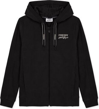Freddy Felpa donna zip e cappuccio con inserti in costina