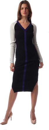 HUGO BOSS Womens Long Sleeve Knitted Bodycon Dress in Open Misc - Multicolour - Size 14 UK