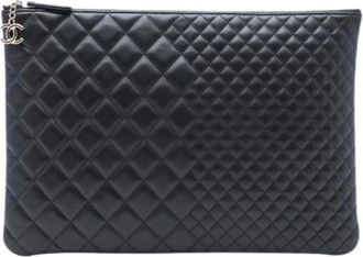 Chanel Pre-owned Clutches, female, Black, Size: ONE SIZE Pre-owned Leather Clutch