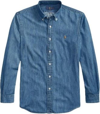Polo Ralph Lauren Denim Shirt op Maat - Heren - Spijkeroverhemden - Blauw - M - Denim - Overhemden