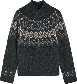 Vince Fair Isle Cashmere Jumper - Grey - S (UK8-10 / S)