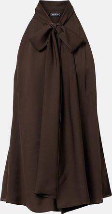 Tom Ford Tie-neck silk georgette top