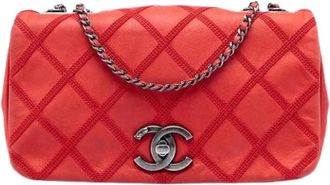 Chanel Pre-owned Vintage Flap Shoulder Bag - Dames - Vintage Schoudertas - Rood - ONE Size - Leer - Vintage