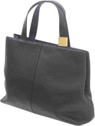 Burberry Black Leather Tote Bag (Pre-Owned)