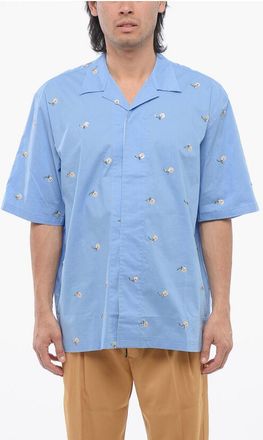 Viktor & Rolf Cotton Blend Bowling Shirt with Sequined Embroideries size M