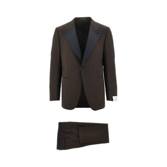 Caruso Wool suit with satin details Man 48