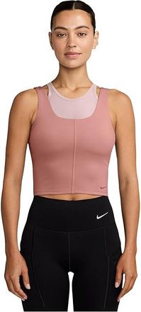 Nike One Fitted Dri-FIT Cropped Tank Top Womens Clothing Rust Pink/Canyon Rust : LG (US 12-14), Elastane/Polyester