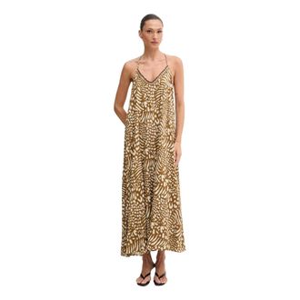 Lola Casademunt Maxi Jurk - Dames - Maxi kleedjes - Beige - XS - Satijn - Kleedjes