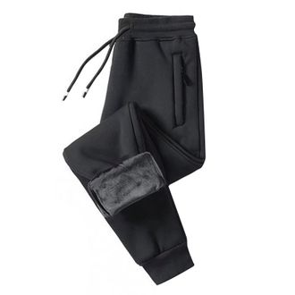 Generic Mens Fleece-Lined Winter Joggers, Warm Thickened Sweatpants, Thermal Drawstring Athletic Pants, Cozy Straight-Leg Design for Cold Weather, Comfortable