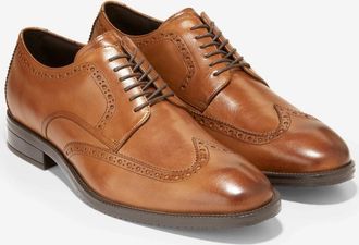 Cole Haan Mens Cole Haan Modern Essentials C34598 Oxford Tan Wingtip Dress Shoes ZOGG2167
