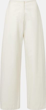 The Row Galileo cotton and silk barrel-leg pants