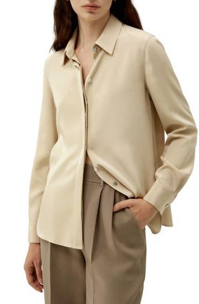 LilySilk Womens Graceful Button Up Silk Blouse in Dune at Nordstrom, Size X-Small