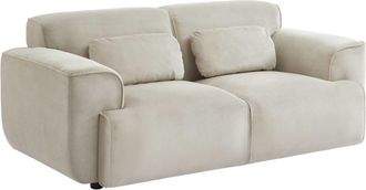 Sweeek Sofá de pana de 2 plazas, gris beige