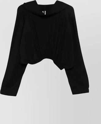 Rick Owens hooded cropped long sleeve t-shirt