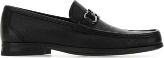 Ferragamo Black Textured Loafers
