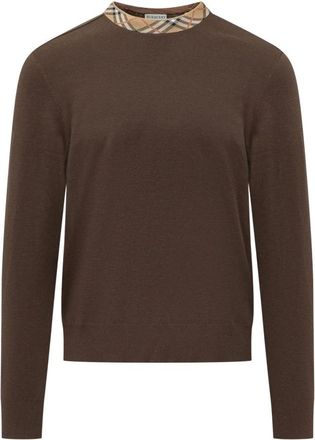 Burberry Michael MRN Girocollo - Heren - Ronde hals truien - Bruin - XL - Truien & Vesten