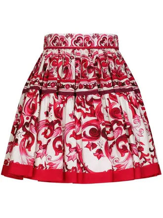 Dolce & Gabbana Plooirok met print - Rood