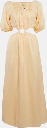 Faithfull The Brand Faithfull The Brand Orange Linen Cut-Out Trianita Maxi Dress