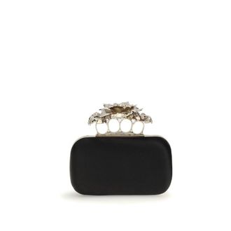 Alexander McQueen Zwarte Zijde Clutch Tas