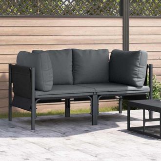 vidaXL Muebles De Exterior 2 Pieza Antracita 80 X 80 X 71 Cm Acero Vidaxl