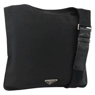 Prada Pre-owned Cross Body Bags, female, Black, Size: ONE SIZE Pre-owned Vintage Nylon Shoulder Bag