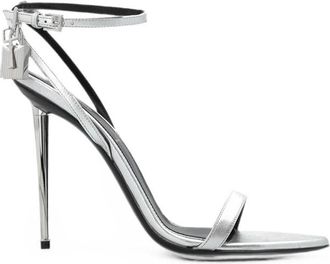 Tom Ford Silver Ankle Strap Heels
