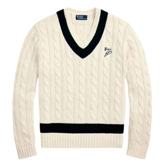 Polo Ralph Lauren Cable-Knit Embroidered Cricket Sweater, Size X-Large
