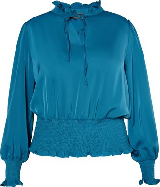 Faina Blouse Dames Smaragdblauw