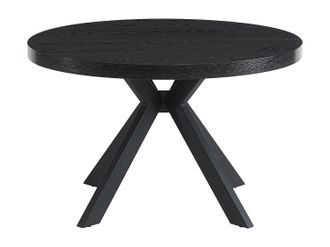 Vente-Unique Mesa extensible de comedor 4 a 8 comensales de MDF y acero - Negro - KOMONI