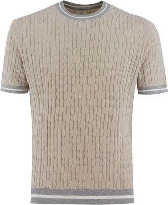 Eleventy T-shirt - Heren - Ronde hals truien - Grijs - M - Truien & Vesten