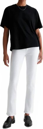 AG - Adriano Goldschmied Mari High Rise Slim Straight Jeans In White