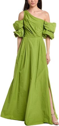 Marchesa One Shoulder A-Line Taffeta Gown