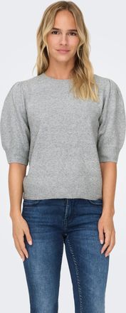 Only Strickpullover ONLY ONLRICA LIFE 2/4 PULLOVER KNT NOOS, Damen, Gr. L, grau (light grau melange), Strick, Obermaterial: 93% Polyester, 4% Nylon, 3% Ela