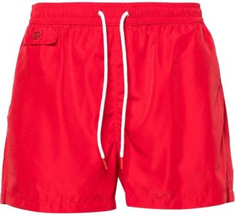 Kiton drawstring-waist swim shorts - men - Polyester - S - Red