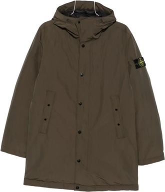 Stone Island Rechthoekige Jas - Heren - Jassen - Groen - Maat: M Polyamide