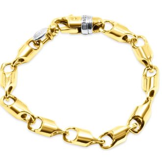 Pompeii3 Mens Link 14k Gold (42gram) or Platinum (68gram) 8mm Bracelet 8.5