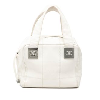 Chanel Pre-owned Womens Mini Caviar Choco Bar Handbag - White Leather - One Size