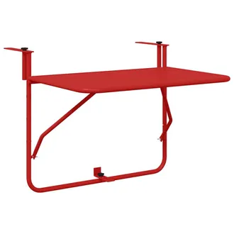 vidaXL Mesa Colgante De Balc&oacute;n Rojo 60 X 39 X 65 Cm Acero Vidaxl