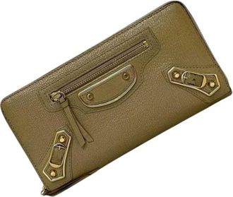 Balenciaga Pre-owned Long wallet (bi-fold) - unisex - Vintage Accessoires - Beige - ONE Size - Leer - Vintage