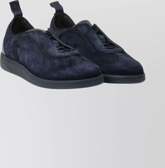 Santoni suede finish sneakers pull tab