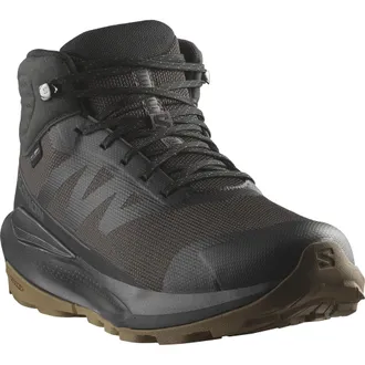 Salomon Wanderschuh SALOMON ELIXIR TOUR MID WP, Herren, Gr. 42, schwarz (phantom, schwarz, asphalt), Synthetik, Textil, Schuhe Wanderschuh, wasserdicht
