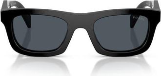 Prada 50mm Pillow Sunglasses in Black /Dark Grey at Nordstrom